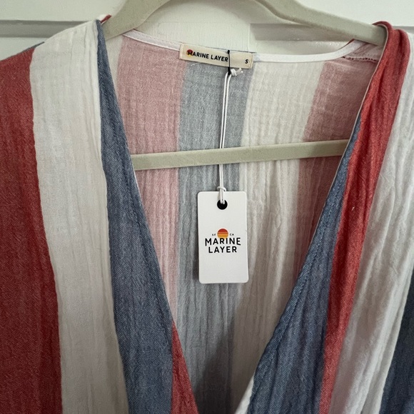 July 4th USA red white and blue crinkle cotton wrap dress from Marine Layer ❤️💙 - Picture 3 of 7
